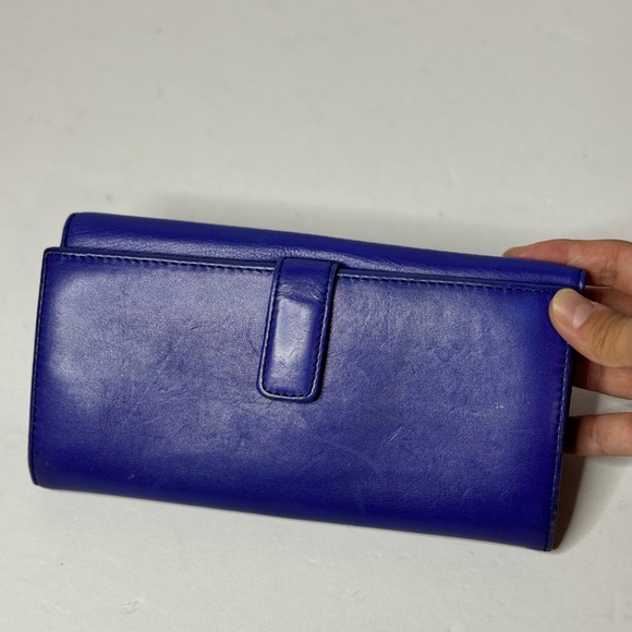 FOSSIL MEMOIR DEEP VIOLET FLAP CHECKBOOK CLUTCH PURSE WALLET - Picture 4 of 10